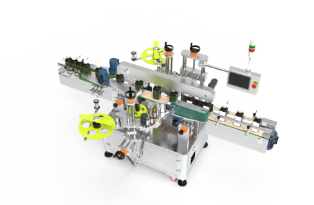 雙面不干膠貼標(biāo)機(jī)+卷標(biāo)機(jī)構(gòu)